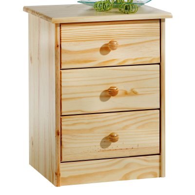 Table de chevet en pin RONDO vernis naturel