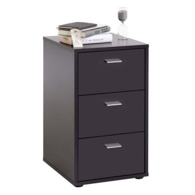 Table de chevet valerie 3 tiroirs - noir 428803