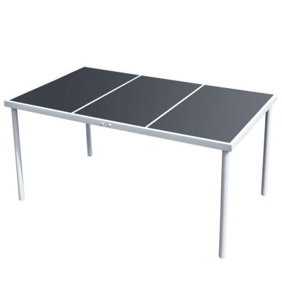 VIDAXL Table de jardin 150x90x74 cm noir acier 43305