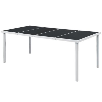 VIDAXL Table de jardin 190x90x74 cm noir acier 43307