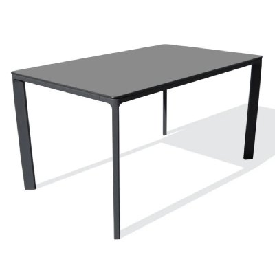 EZPELETA Table de jardin 6 places en aluminium laqu&eacute; et peinture Epoxy gris