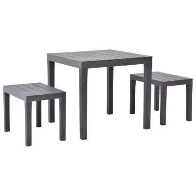 VIDAXL Table de jardin avec 2 bancs - Marron - 78 x 78 x72 cm