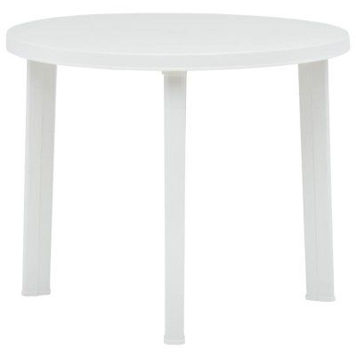 VIDAXL Table de jardin Blanc 89 cm Plastique  Blanc