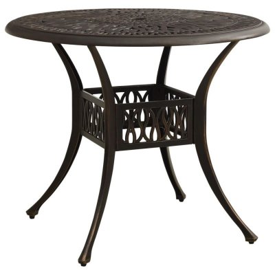 VIDAXL Table de jardin Bronze 90x90x74 cm Aluminium coul&eacute;  - Bronze