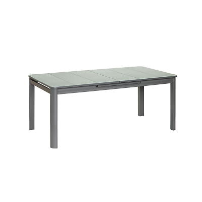 Table de jardin en aluminium et verre - Gris - 180/240 x 100 x 76 cm