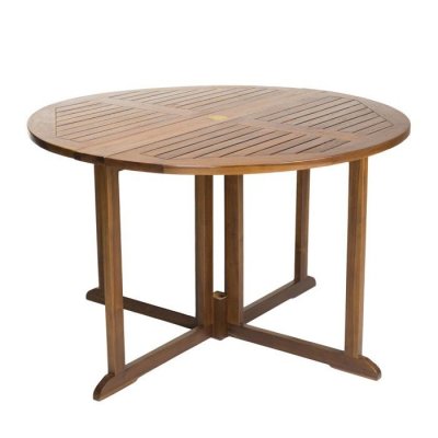 MACABANE Table De Jardin En Teck Huil&eacute; ""troxi"" 120cm Naturel - Paris Prix Marron