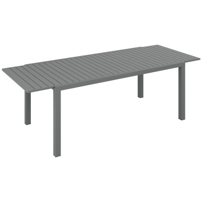 OUTSUNNY Table de jardin extensible 6-8 personnes dim. 180/240L x 94l x 73H cm alu gris
