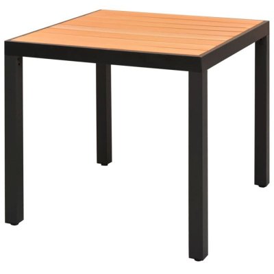 VIDAXL Table de jardin Marron 80 x 80 x 74 cm Aluminium et wpc  Marron