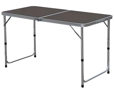 PEGANE Table de jardin pliante en aluminium coloris gris
