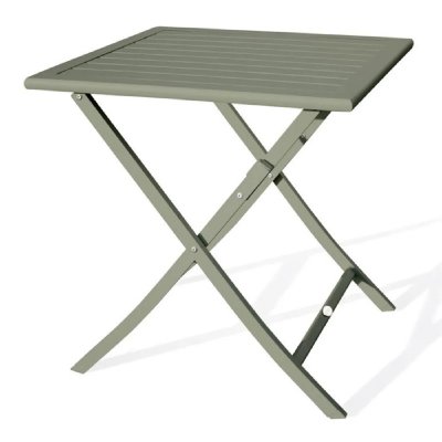 DCB GARDEN Table de jardin pliante MARIUS 70x70cm en aluminium - KAKI