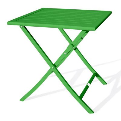 PARIS PRIX Table de jardin pliante MARIUS 70x70cm en aluminium - VERT PRAIRIE