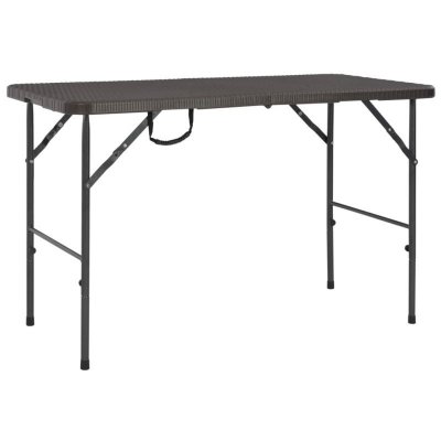 VIDAXL Table de jardin pliante Marron 120x60x74cm PEHD Aspect de rotin