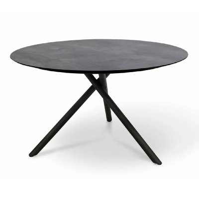 PARIS GARDEN Table de jardin ronde en aluminium gris anthracite