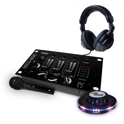 IBIZA SOUND Table de mixage - - casque dj - micro noir - jeu de lumi&egrave;re effet ufo ovni