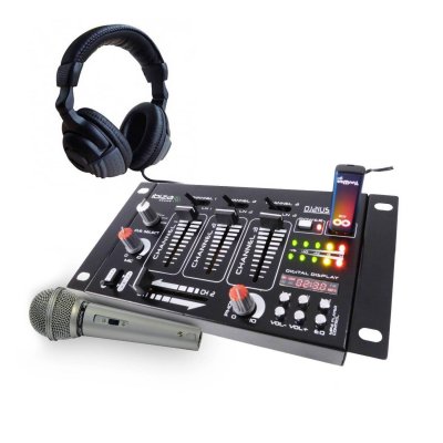 IBIZA Table de mixage -  sound - 4 voies 7 entr&eacute;es usb - casque - micro silver