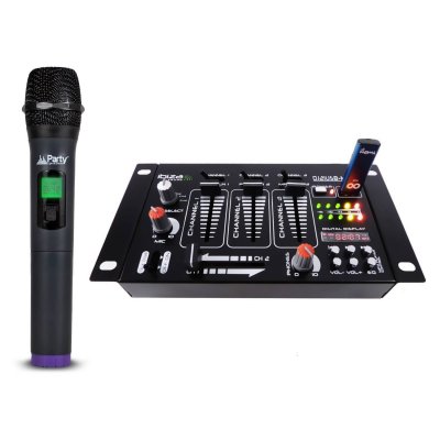 IBIZA SOUND Table de mixage -  DJ21 4 voies 7 entr&eacute;es USB + Micro sans fil VHF via USB