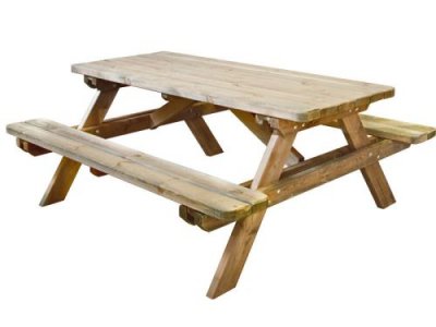 JARDIPOLYS Table de pique nique en bois robuste