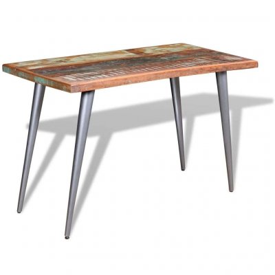 Table de salle &agrave; manger bois de r&eacute;cup&eacute;ration 120 x 60 x 76 cm