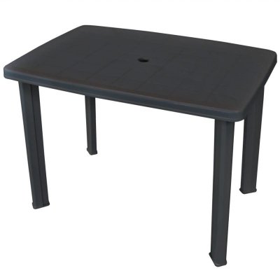 VIDAXL Table de salon de jardin en pvc - Anthracite - 101 x 68 x 72 m