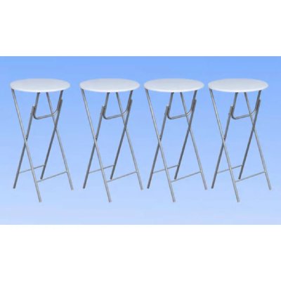Table haute mange debout bar bistrot 4 pi&egrave;ces avec dessus de table en mdf blanc