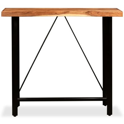 Table haute mange debout bar bistrot bois massif de sesham 120 cm