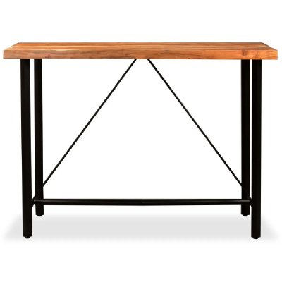 Table haute mange debout bar bistrot bois massif de sesham 150 cm