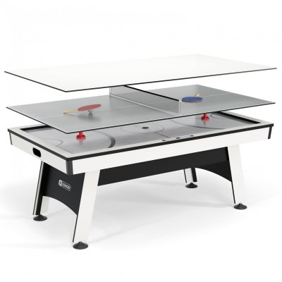 SOKKER Table multi-jeux 3 en 1 - Samurai - Air Hockey, Ping-Pong et convertible Table d&icirc;natoire