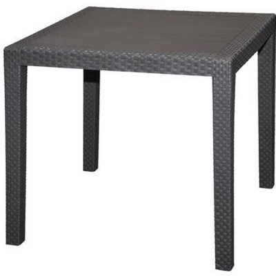 IPAE PROGARDEN Table outdoor King effet rotin - Anthracite - 79 x 79 x h72 cm