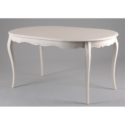 Table Ovale Blanc Patin&eacute; 150X90 Murano Shabby Chic Amadeus