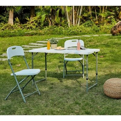 GENERIQUE Table pliante 120 cm 4 pers et 1 Lot de 2 chaises pliantes