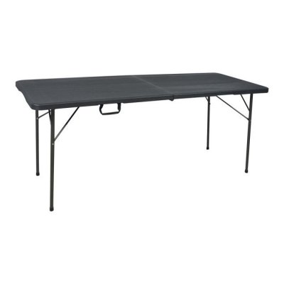 RONDY Table pliante - Imitation bois - Noir - 180x74x74cm