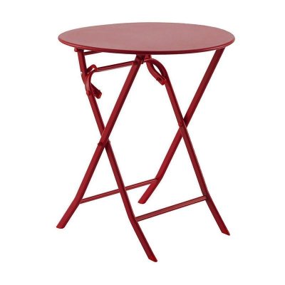 HESPERIDE Table pliante ronde Greensboro - 2 Places - Groseille