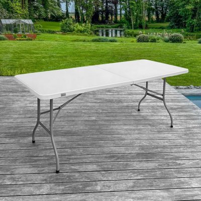 SKYLANTERN Table Pliante Transportable 180 x 74 cm Blanc 10