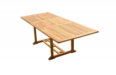 Table Rectangulaire En Teck Aspect Huil&eacute; Aedan L.180-240 P.100 Cm