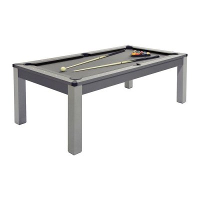 VENTE UNIQUE Table transformable - Billard & Ping-pong BALTHAZAR - 213*112*81.5cm - Gris