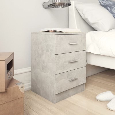 Tables de chevet 2 pcs gris b&eacute;ton 38 x 35 x 56 cm agglom&eacute;r&eacute;