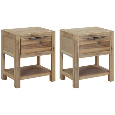 Tables de chevet avec tiroirs 2 pcs 40x30x48 cm bois d'acacia