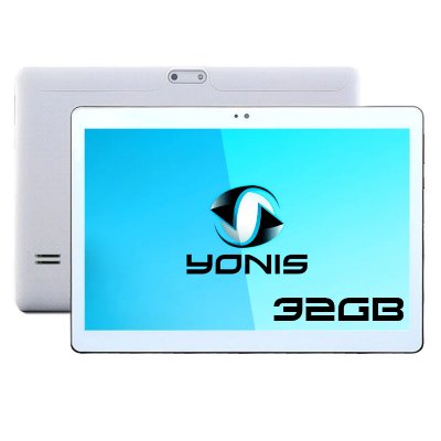 YONIS Tablette Android 7 Dual Sim 4G Ecran Ips 10 Pouces Quad Core Bluetooth GPS Blanc + SD 8Go 