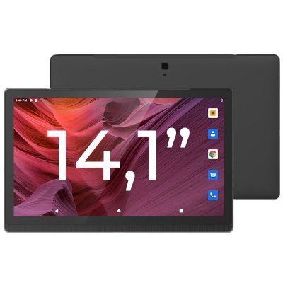 YONIS Tablette Tactile 14.1 Pouces 4G Grand Ecran Full HD Android ROM 4Go+128Go + SD 128Go Noir