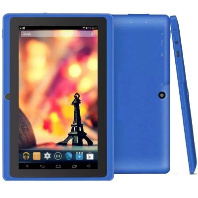 YONIS Tablette Tactile Android 6.0 7 Pouces Quad Core 8Go Dual Cam Flash Bleue + SD 64Go