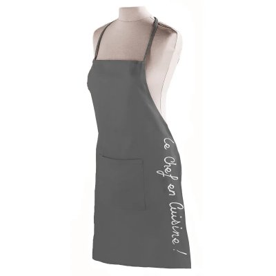 PARIS PRIX Tablier +poche 60 x 84 cm coton cuistot Anthracite