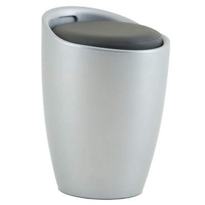 IDIMEX Tabouret coffre de rangement DANIEL, gris