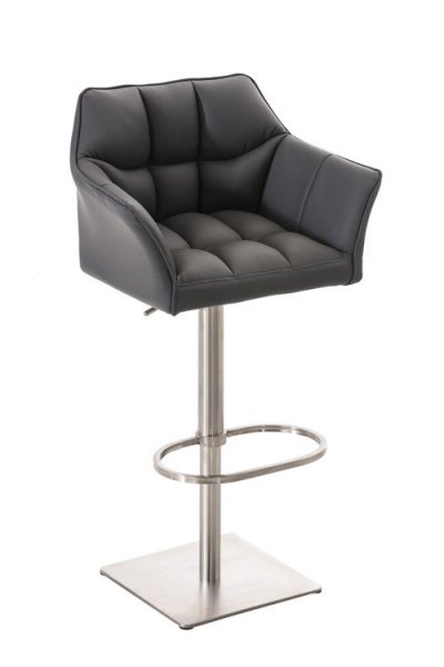 Tabouret de bar damaso en similicuir , gris/acier inoxydable