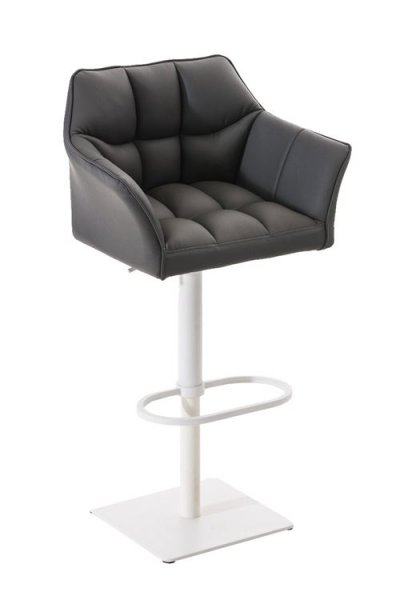 Tabouret de bar damaso en similicuir , gris/blanc