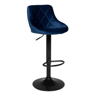 Tabouret de bar en velours bleu robin - Bleu