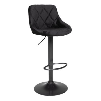Tabouret de bar en velours noir ROBIN - Noir