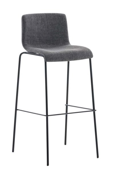 Tabouret de bar hoover assise en tissu - 4 pieds en m&eacute;tal , gris clair/noir