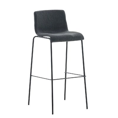 Tabouret de bar hoover assise en tissu - 4 pieds en m&eacute;tal , gris fonc&eacute;/noir