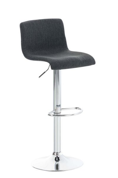 Tabouret de bar hoover assise en tissu pi&egrave;tement m&eacute;tal chrom&eacute; , gris fonc&eacute;