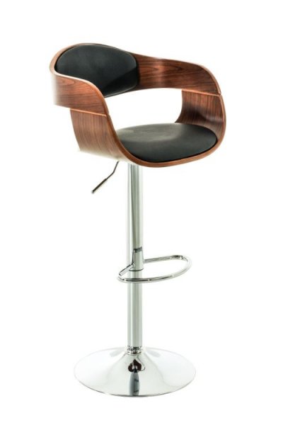 Tabouret de bar Kingston en similicuir, couleur noyer/noir